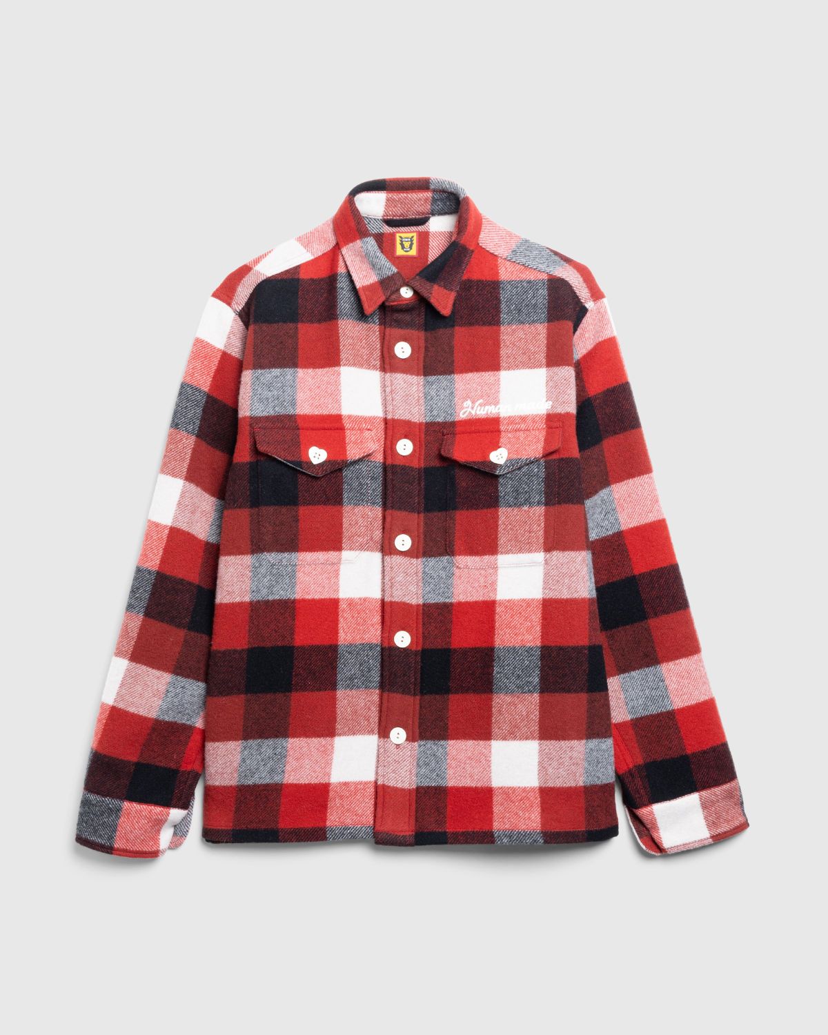 Human Made – Wool Beaver Block Check Shirt Red